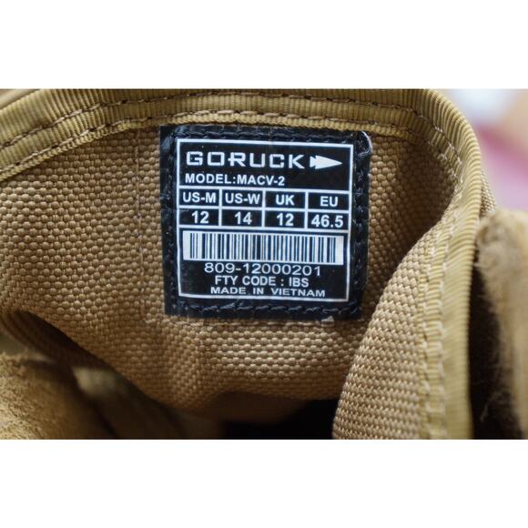 GORUCK MACV-2 6" Safety Boots – Men’s 12.0 Coyote Brown Tactical Work Boots - Picture 11 of 11